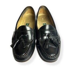 Cole Haan 3506 Black Leather Tassel Moc Toe Pinch‎ Penny Loafer Shoes Men's 8D